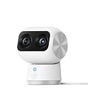 eufy Security Indoor Cam S350, due telecamere, telecamera di sicurezza con risoluzione 4K UHD con zoom 8× e PTZ a 360°, ideale per baby monitor/telecamera per animali domestici/sicurezza domestica