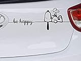 Sconosciuto Generic Snoopy Woodstock Be Happy Sticker 2 Pezzi