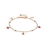 Nomination | Bracciale Donna Collezione Sweetrock - Chiusura a Moschettone – Argento 925 e Cubic Zirconia con Pendenti – Made in Italy - 16/19 cm (Pendenti Misti)