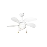 VENTILATORE SOFFITTO 5PALE 76CM LUCE