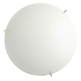 ONLI 1005/PLG-Plafoniera in Vetro Bianco Satinato con Ganci cromati, Diametro 50 cm