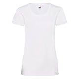 Fruit of The Loom Lady Fit Valueweight T - T-Shirt da Donna, Donna, Fruit of The Loom - Lady-Fit Valueweight T, Bianco, M (12)