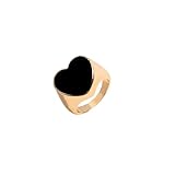 SONGK Anelli vuoti minimalisti con cuore adorabile per le donne Anello da dito con cuore color argento color oro da donna