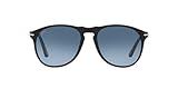 Persol 0PO9649S Occhiali, Black/Blue Shaded, 55 Uomo