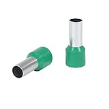 DEBFLEX - Terminale per filo elettrico prato isolato 16 mm² - Capocorda a crimpare per cablaggio elettrico - Connettore elettrico - Metallo - Verde - Confezione da 10 punte