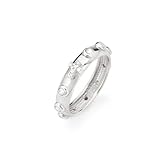 Anello rosario argento 925 liscio grani e croce con pietre bianche Anello preghiera unisex Gioiello Uomo Donna