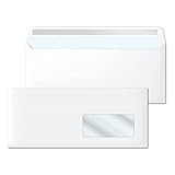 Sobres de Papel, Sobre Blanco Americano con Ventana Derecha, Medida 225 x 115 mm, Sobres Papel Blancos para Cartas y Documentos, Sobres 90 g/m² con Cierre Autoadhesivo · m-office (25 uds)