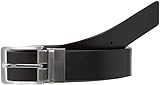 Calvin Klein Uomo Cintura Fibbia Quadrata, Marrone (Black/Brown), 110 cm