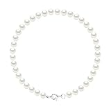PEARLS & COLORS - Bracciale vere perle coltivate d acqua dolce semi-barocche, colore bianco naturale, qualità AAA+ - disponibile in diverse misure, argento 925, gioiello da donna