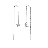 1 paio Orecchini pendenti lunghi in cristallo luna stelle Gioielli Orecchini pendenti asimmetrici in metallo