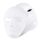 JSMTKJ 10 Pezzi Maschera Verniciata Della Mascherina Maschere Maschera di Carta Bianca per Carnevale, Cosplay, Halloween Party(9,64 x 7,08 pollici)