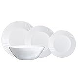 Luminarc 9123271 Servizio di stoviglie, 19 pezzi, modello Harena, Bianco