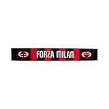 AC Milan Sciarpa Ufficiale, Acrilico, Prodotto Ufficiale, Forza Milan