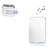 Aktivstar Sensore di movimento con suono allarme per ingressi/sensore di movimento per casa e negozio, campanello wireless per porta, allarme di sicurezza, rilevatore di presenza, portatile…