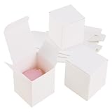 Festa Centro (5x5x5cm) 50Pz; Scatoline Carta Kraft Bianche Scatoline Carta Kraft Bianche Quadrate;Scatola Cartone con Coperchio Facile da Assemblare - Scatole Bomboniere per Compleanni e Matrimoni