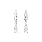 Swarovski Orecchini Attract Trilogy Round, Bianco, Placcatura Rodio