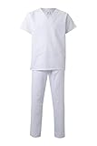 VELILLA Basic Completo di Casacca e Pantaloni, Bianco, 4