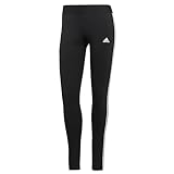 adidas Donna 3 Stripes Leggings, Black/White, M