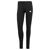 adidas Donna 3 Stripes Leggings, Black/White, XS