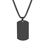 JewelryWe - Collana Piastrine Militari Personalizzate, Collana Nome, Incisione Testo Foto,Catena Regolabile, Dog Tag Targhetta, Regalo per Uomo