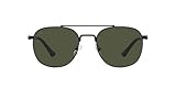 Persol Po1006s - Occhiali da sole quadrati, nero/verde, 55 mm