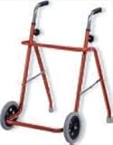 Deambulatore Rollator Pieghevole 2 Ruote, Altezza Regolabile, Rosso