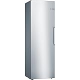 Bosch KSV36VLEP Serie 4, Frigorifero monoporta da libera installazione, ripiano estraibile per gli alimenti riposti in fondo, Luce LED, Funzione raffreddamento intensivo, Acciaio, 186 x 60 cm