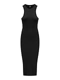 ONLY Abito Aderente a Coste Midi Dress Senza Maniche, Colore:Nero, Taglia:L