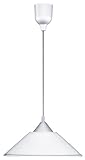 Trio Leuchten 301400101 Diego Lampada a Sospensione, E27 max.60W, Ø 30cm, lunghezza 125cm, vetro rigato bianco