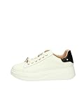 Valleverde 35500 Sneaker Casual Donna Pelle Bianco Tacco Zeppa 4Cm Suola Gomma