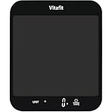 Vitafit 15kg Bilancia da Cucina Digitale, Bilancia Alimentare Elettronica Multifunzione in Grammi e Once, Graduazione Precisa 1g/0.1oz, Batterie Incluse, Nero