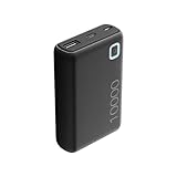 Cellularline | Power Bank ESSENCE 10000 | Caricabatterie Portatile da 10000mAh - Input 1xUSB-C, 1xMICRO USB, 10.5W - Output 1xUSB 12W - Nero