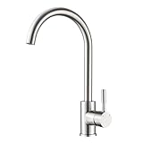 BONADE Rubinetto Lavello Cucina in Acciaio Inox 304, Miscelatore Cucina Alta Pressione Girevole a 360°, Rubinetto Cucina Monocomando, Rubinetti Cucina Acqua Calda e Fredda