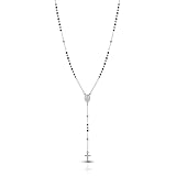 Collana Rosario Classico in Acciaio Resistente Uomo/Donna Unisex Color Argento e Nero