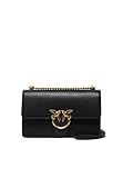 Pinko Love One Classic DC Vitello SE, Borsa Donna, Z99Q Nero-Antique Gold, U