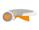 Fiskars Taglierino con lama rotante, Con lama Ø 45 mm, Per destrorsi e mancini, Arancione/Bianco/Grigio, 1003910