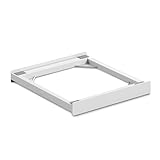 Meliconi Base Torre Basic L60, Kit di Sovrapposizione Lavatrice Asciugatrice Universale, Supporto Asciugatrice Premontato, Cinghia di Sicurezza con Fibbia in Metallo Inclusa, Portata 250 Kg, Bianco