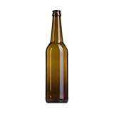 60 Pz Bottiglia Birra vuota 500 ML (Mezzo Litro) LONGNECK in vetro di colore abra Completa di Tappo Corona 26 mm - KIT per fare la birra - Bottiglie birra vuote comprese di tappi