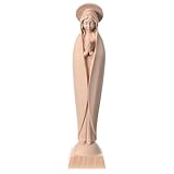 Holyart Madonna Fatima stilizzata Legno Naturale Val Gardena