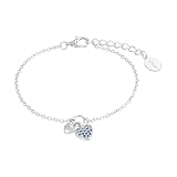 s.Oliver bracciale argento sterling 925 per bambine e ragazze, con zirconi cubici sintetici, 14+2 cm, argento, cuore, fornito in confezione regalo per gioielli, 2036454