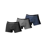 ROSSOPORPORA, Set da 6 Paia di Boxer Uomo in Cotone con Elastico Esterno Modello Gigi. Blu/Nero/Grigio 5/L