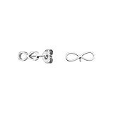 LUUK LIFESTYLE Orecchini modello Infinity, acciaio inossidabile, bella confezione, stile elegante e minimalista, simbolo di amicizia e amore eterno, argento