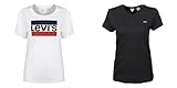 Levi s The Perfect Tee, Double-Pack: T-Shirt Donna, Double-Pack:Sportswear Logo White/Mineral Black, S