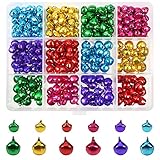 TOAOB 324 pezzi Campanellini Natalizie Sonagli 8mm 10mm Colorati Piccoli Metallo Campanello per Animali Natale Matrimoni Artigianato Decorazioni Feste e Festival Fai da Te