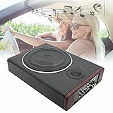 WEIGR Subwoofer attivo per auto, 600 W, autoradio ultra sottile, 12 V, subwoofer con amplificatore integrato, subwoofer audio per auto/camion, 135,8 x 102,4 x 26,8 mm, nero