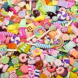 50pcs carino melma charms misto set resina flatback fare forniture per fai da te fabbricazione artigianale e ornamento perline scrapbooking caramelle assortite torta di frutta ornamento