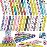 JOYIN Slap Band, 100 PCs Slap Bracelets Super Slap Wristband with colorful Hearts Animal Party Bag Fillers (30 Designs) Valentine s Party Favors Pack, Easter Basket Stuffers