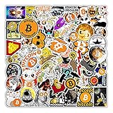 Bric Dodo Bitcoin, 50 adesivi per auto, laptop, telefono, chitarra, skateboard, moto, bicicletta, moneta virtuale, set di adesivi in vinile, impermeabili, per adolescenti, bambini, adulti