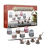 Paint Set Skaven Warhammer Age of Sigmar Set di Pittura con Colori Pennello Starter e 5 miniature Ratti del Clan in plastica da assemblare