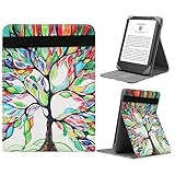 ZOENHWA Custodia universale per da 6 pollici Ereade,con supporto pieghevole,compatibile Kindle 2022 & 2019/Kobo Clara HD(2E,Nia)/PocketBook Basic 4/Touch Lux 5/Tolino E-Book Reader Cover, Albero